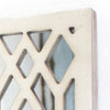 17 Inch Mirrored Wall Art Candle Holder Sconce Lattice Design White BM211083
