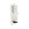 17 Inch Mirrored Wall Art Candle Holder Sconce Lattice Design White BM211083