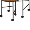 End Table Set | Nesting | Round | 2 Piece | Casters | Oak Brown & Black BM211088