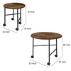 End Table Set | Nesting | Round | 2 Piece | Casters | Oak Brown & Black BM211088