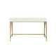 47 2 Drawer Wood Frame Desk With Metal Support White and Gold By Casagear Home BM211100
