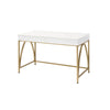 47 2 Drawer Wood Frame Desk With Metal Support White and Gold By Casagear Home BM211100