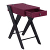 Wooden Frame Side Table with X Shaped Legs and 1 Drawer Purple and Black