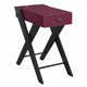 Wooden Frame Side Table with X Shaped Legs and 1 Drawer, Purple and Black