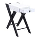 Wooden Frame Side Table with X Shaped Legs and 1 Drawer White and Black
