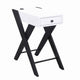 Wooden Frame Side Table with X Shaped Legs and 1 Drawer, White and Black