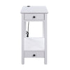 Wooden Frame Side Table with 2 Drawers and 1 Bottom Shelf White BM211113