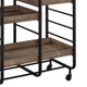 Metal Frame Serving Cart with 3 Open Storage and Casters Brown and Black BM211118