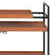 Metal Frame Serving Cart with Adjustable Compartments Oak Brown and Black BM211124