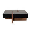 Square Top Wooden Coffee Table with 4 Drawer Storage Brown and Black By Casagear Home BM211213