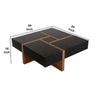 Square Top Wooden Coffee Table with 4 Drawer Storage Brown and Black By Casagear Home BM211213