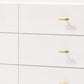 51 6-Drawer Double Dresser with Hairpin Legs White By Casagear Home BM211214