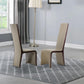 Wood Dining Chair, Long Tilted Back, Set of 2, Ebony Brown, Taupe Gray By Casagear Home