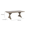 Rectangular Aluminum Frame Outdoor Dining Table with X Shaped Legs Beige By Casagear Home BM213161