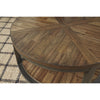 Table Set | Round | Metal Frame | Wood Top | Brown
