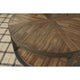 Table Set | Round | Metal Frame | Wood Top | Brown