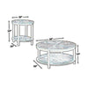Table Set | Round | Metal Frame | Wood Top | Brown