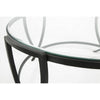 Table Set | Contemporary | Round Glass Top | Metal Base | Black
