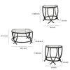 Table Set | Contemporary | Round Glass Top | Metal Base | Black