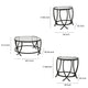 Table Set | Contemporary | Round Glass Top | Metal Base | Black