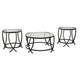 Table Set | Contemporary | Round Glass Top | Metal Base | Black