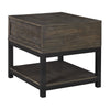 End Table | 2 Tone | 1 Drawer | Metal Base | Brown & Black