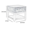 End Table | 2 Tone | 1 Drawer | Metal Base | Brown & Black