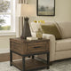 End Table | 2 Tone | 1 Drawer | Metal Base | Brown & Black
