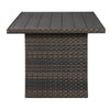 59" Wicker Woven Table with Open Shelf, Dark Brown By Casagear Home