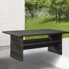Outdoor Table | Wicker Woven | Aluminum Frame | Shelf | Dark Brown
