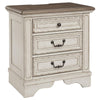 Ashley Nightstand 3 Drawer Open Platform Top Transitional | White BM213305