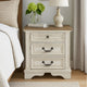 Ashley Nightstand, 3 Drawer, Open Platform Top, Transitional | White