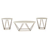 Table Set | Faux Marble | Coffee & 2 End Tables | White & Gold BM213306