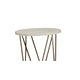 Table Set | Faux Marble | Coffee & 2 End Tables | White & Gold BM213306