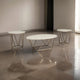 Table Set | Faux Marble | Coffee & 2 End Tables | White & Gold