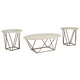 Table Set | Faux Marble | Coffee & 2 End Tables | White & Gold BM213306