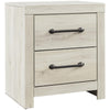 2 Drawer Nightstand with Bar Handles, White By Casagear Home