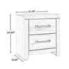 2 Drawer Nightstand with Bar Handles, White By Casagear Home