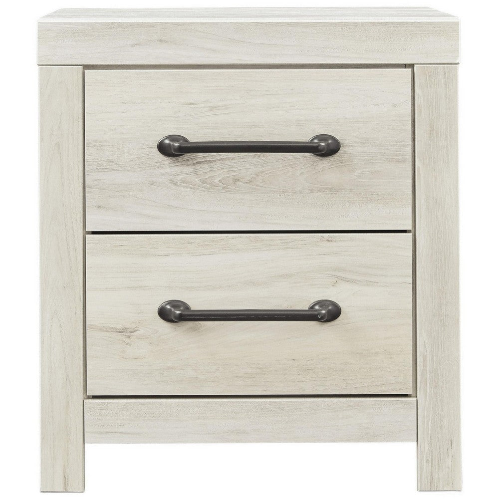 2 Drawer Nightstand with Bar Handles White By Casagear Home BM213351