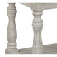 4 Post Plank Top End Table White and Gray By Casagear Home BM213361