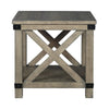 X-Sides End Table with Bottom Shelf Gray By Casagear Home BM213373