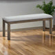 Dining Bench | Nailhead Trim | Fabric Upholstered | Brown & Gray
