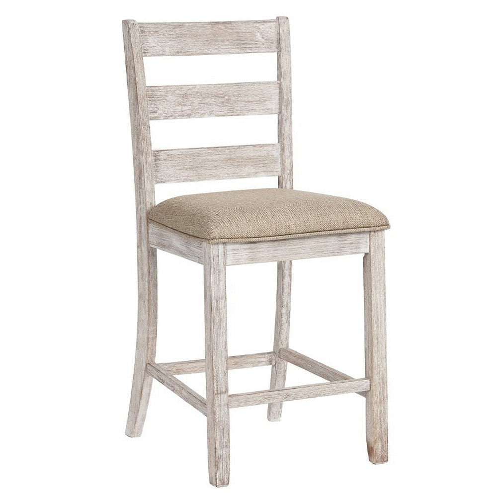 Ashley Barstool Set | Armless | Textured Finish | Brown & White BM213402
