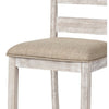 Armless Wooden Barstool Set with Textured Finish Brown and White By Casagear Home BM213402