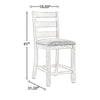 Ashley Barstool Set | Armless | Textured Finish | Brown & White BM213402