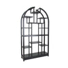 Arched Shape Display Unit with Multiple Shelves, Antique Black By Casagear Home