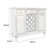 Transitional Wooden Sideboard with Built In Wine Rack White By Casagear Home BM213461