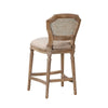 Nailhead Fabric Upholstered Bar Stool with Perforated Back Beige and Brown by Casagear Home BM214010