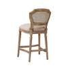 Nailhead Fabric Upholstered Bar Stool with Perforated Back Beige and Brown by Casagear Home BM214010