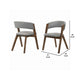 Fabric Upholstered Round Back Wood Dining Chair Set of 2 Brown and Gray By Casagear Home BM214483